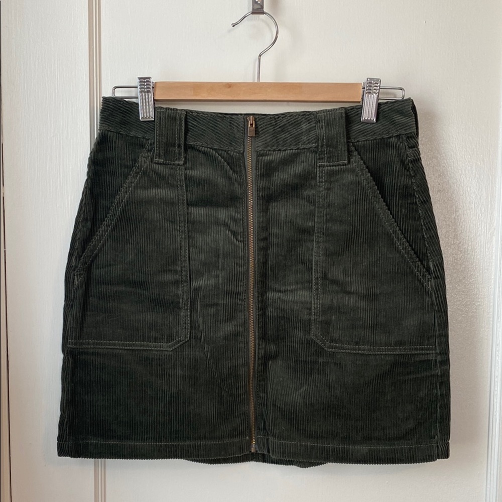 Hollister Dark Green Corduroy Skirt